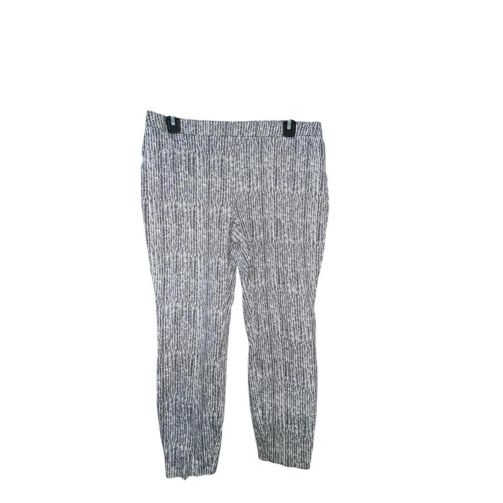 Alfani Black White Pull-On Tummy Control Ankle Pants‎ Women's Size 8 Stretch
